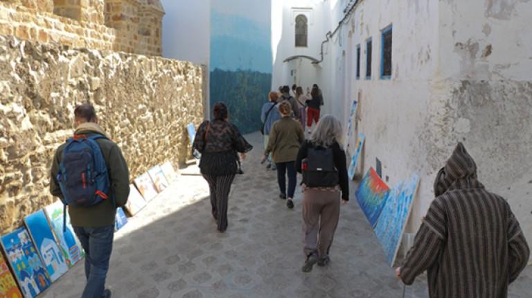 Photo of U N E students and staff exploring Morocco
