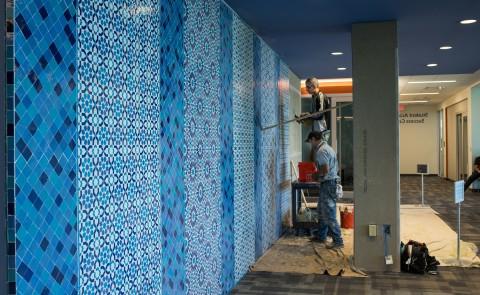 UNE unveils authentic Moroccan tile wall on Biddeford Campus  