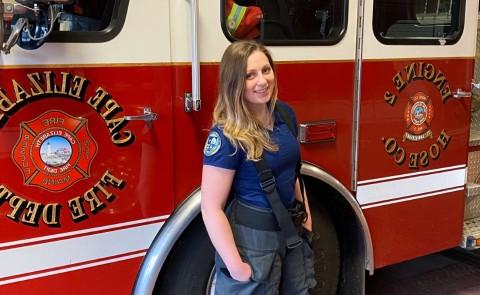UNE senior Nicole Penley works as an EMT with the Cape Elizabeth Fire Department and as a CNA